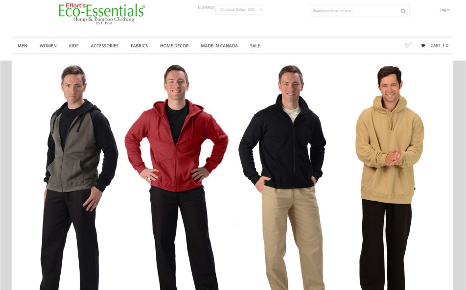 Eco-Essentials hemp fashion clothing wholesaler
