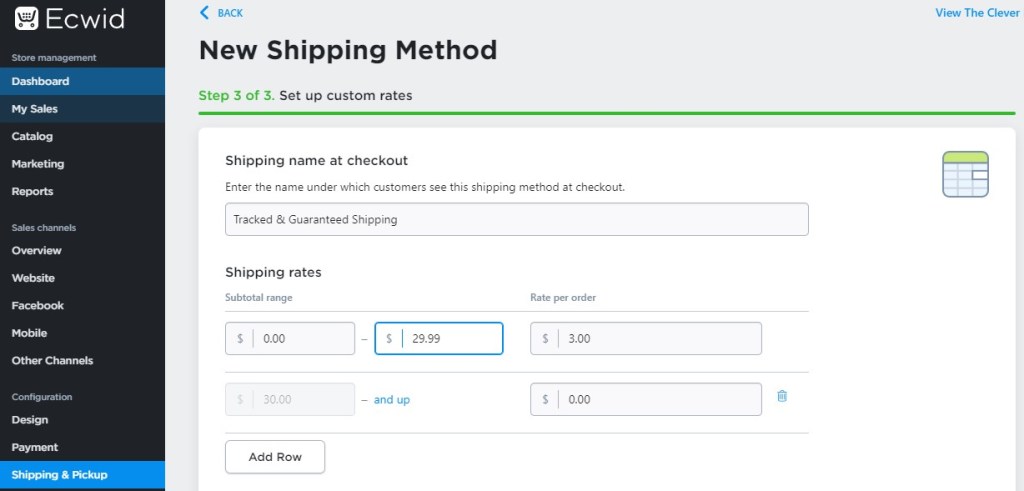 Ecwid conditional free shipping