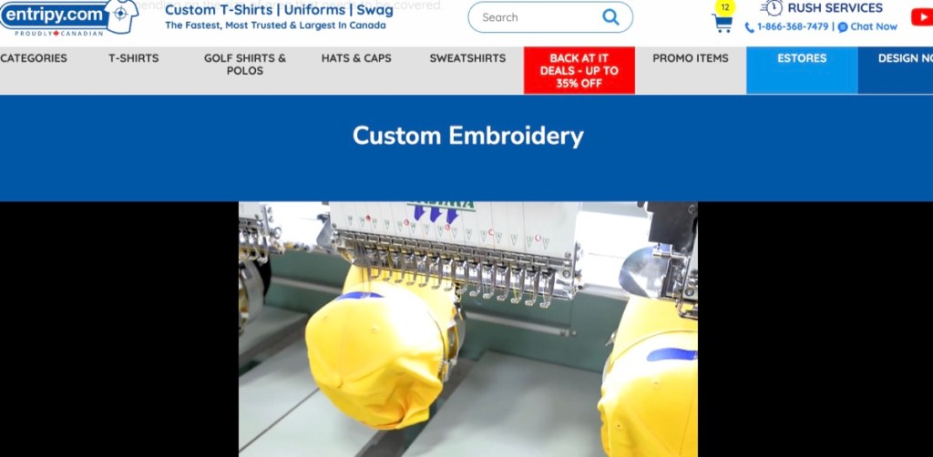 Entripy online custom logo embroidery company & service