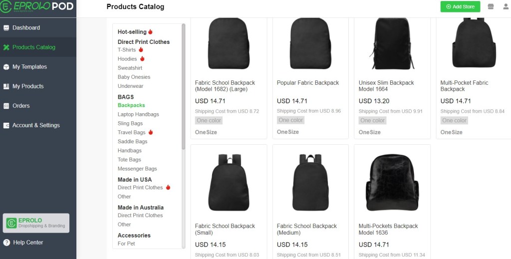 EPROLO POD tote, bag, & backpack print-on-demand company