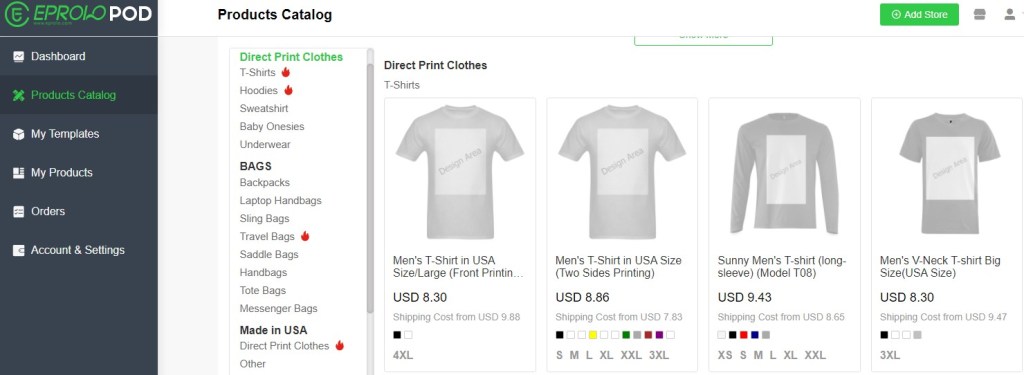EPROLO custom print-on-demand t-shirt dropshipping company