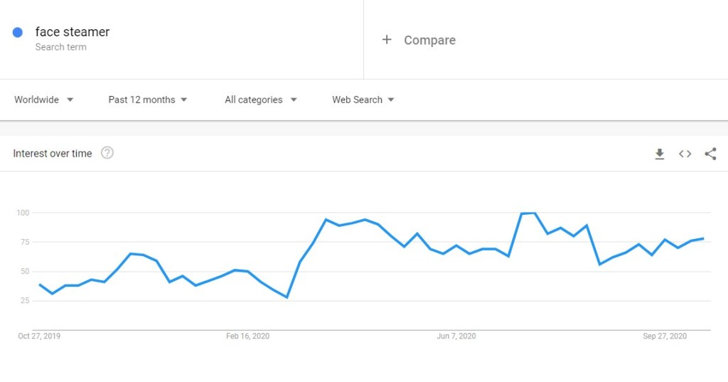 Face Steamer in Google Trends