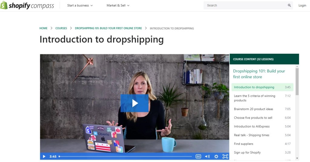 Free dropshipping courses on Shopify