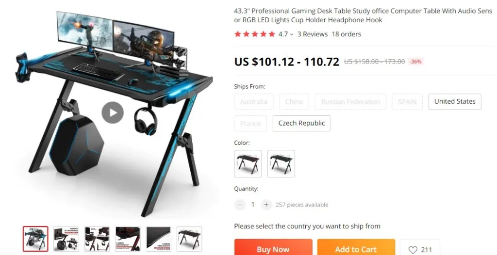 Gaming furniture dropshipping product idea
