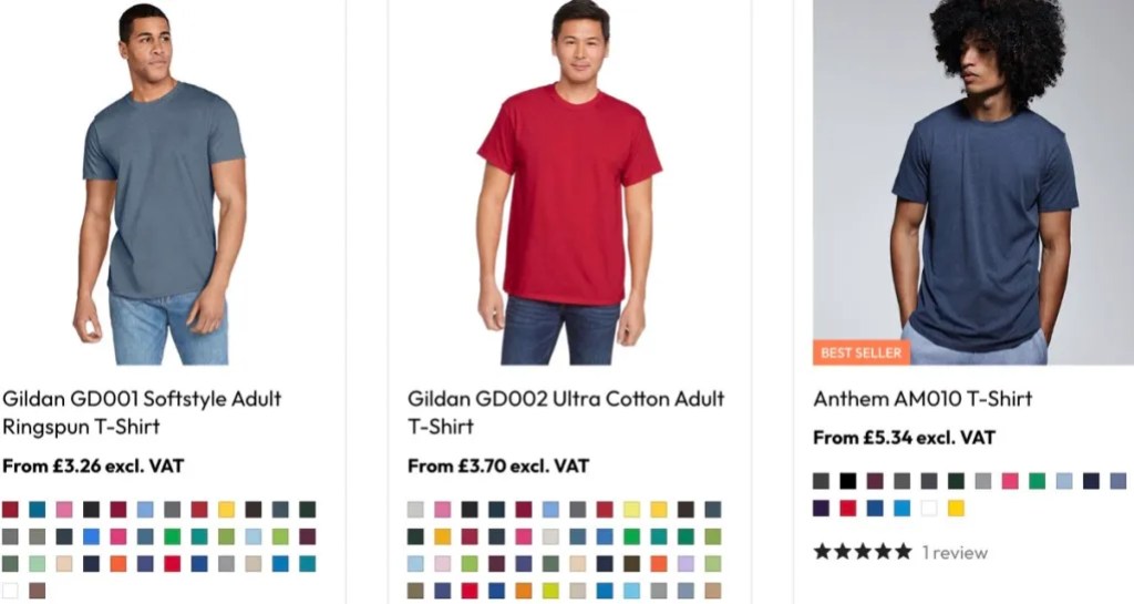 GoCustomClothing custom t-shirt print-on-demand supplier for Etsy