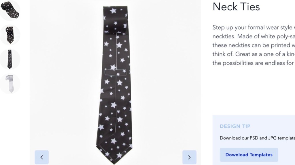 Gooten necktie print-on-demand supplier