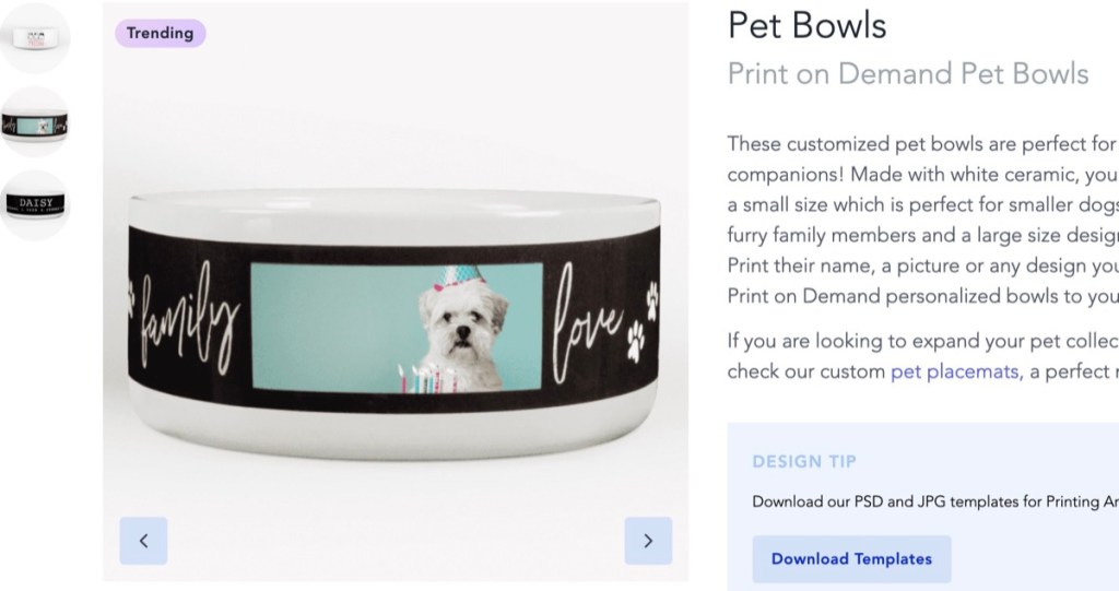 Gooten pet bowl print-on-demand supplier