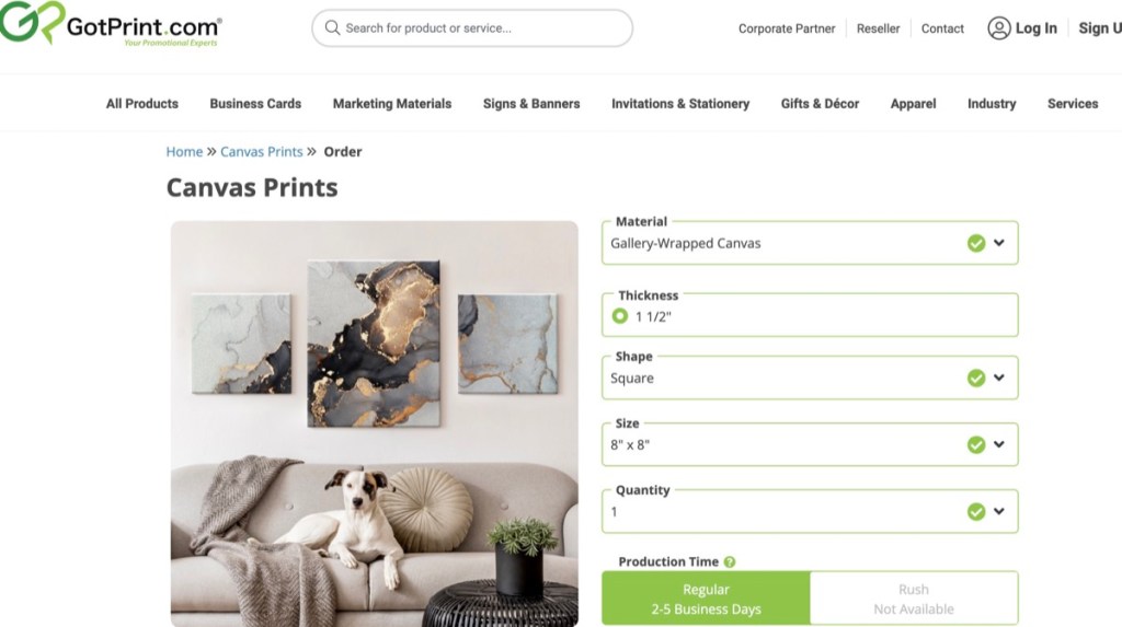 GotPrint cheap online custom canvas printing service & company