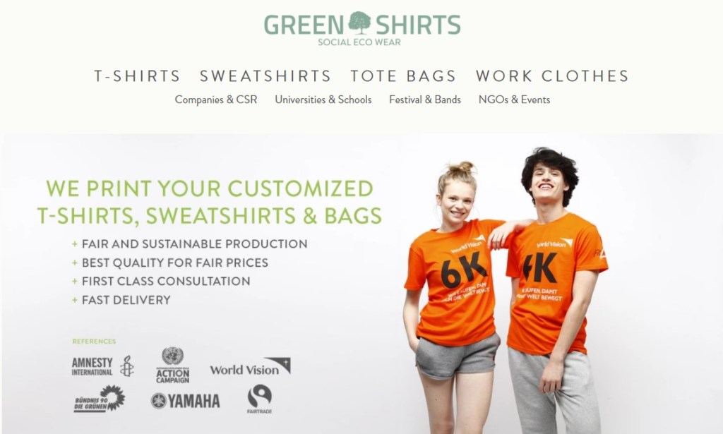 Green-Shirts ethical & sustainable print-on-demand company
