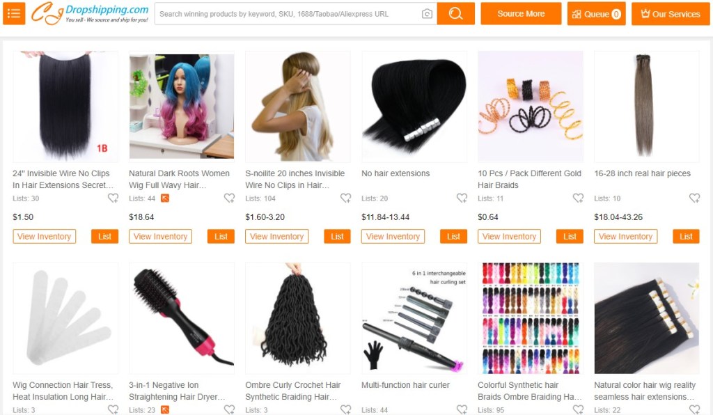 Hair extension dropshipping products on CJDropshipping
