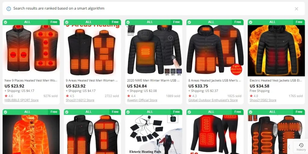 Heated clothing dropshipping products