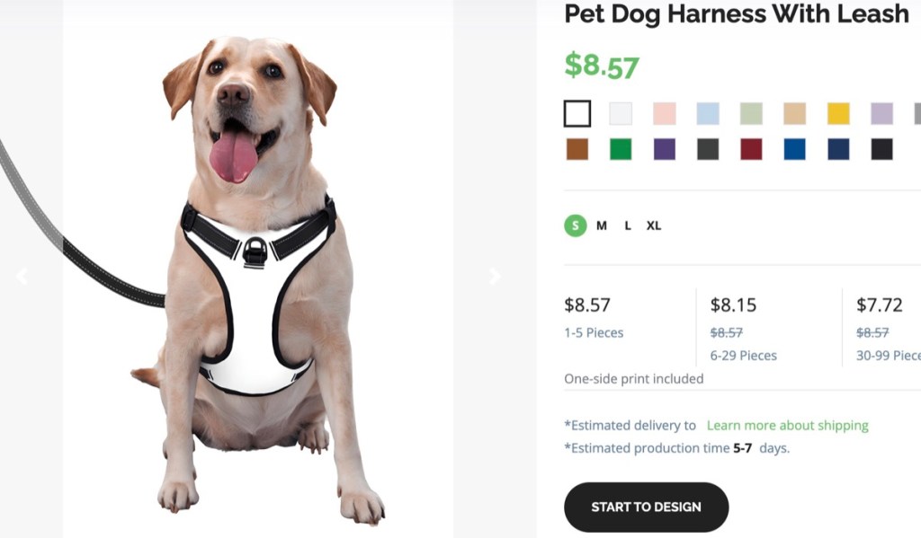HugePOD custom dog leash print-on-demand supplier