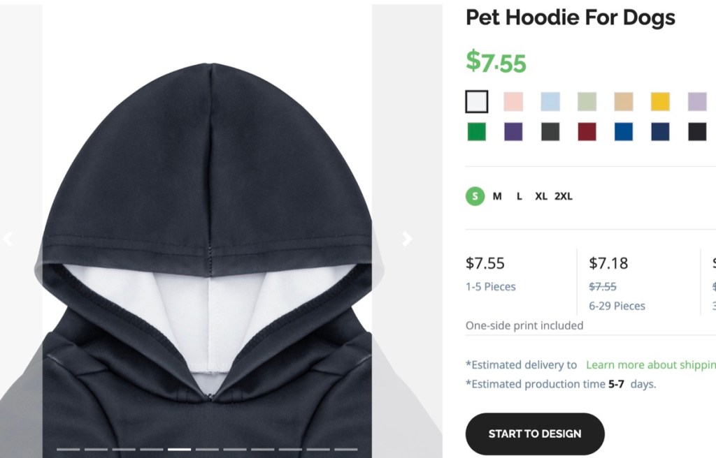HugePOD custom pet dog/cat hoodie print-on-demand supplier
