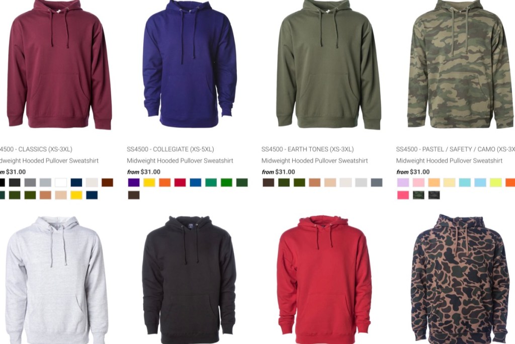 Independent Trading Co wholesale oversized hoodies & sweatshirts supplier