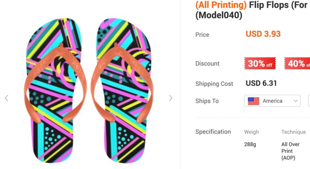 InkedJoy custom flip flops print-on-demand supplier