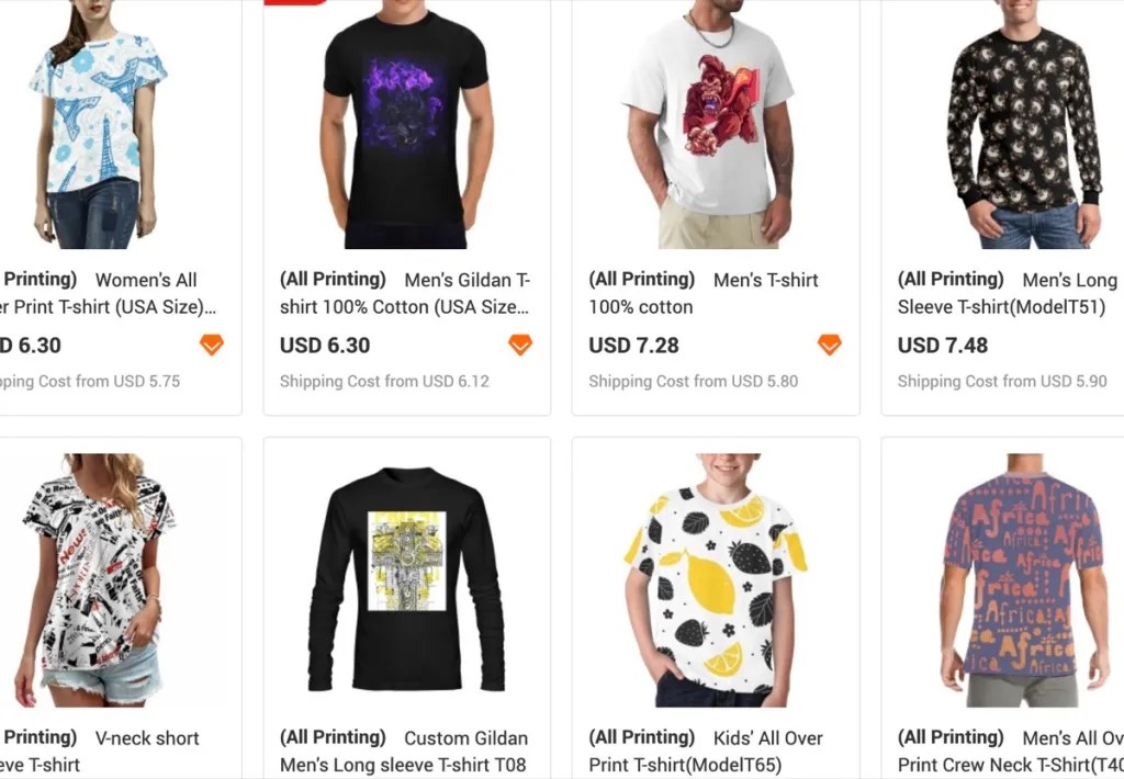 InkedJoy custom t-shirt print-on-demand supplier for Etsy