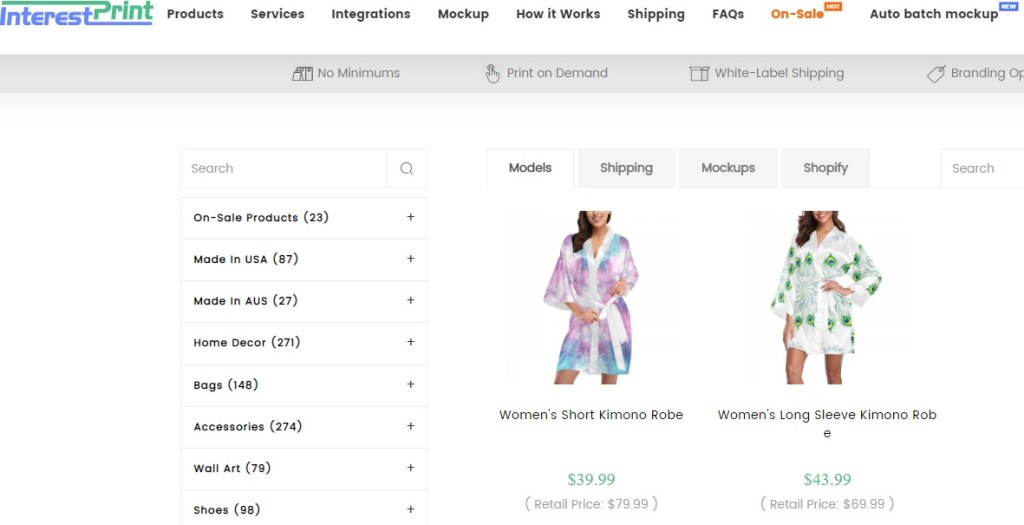 InterestPrint kimono & robe print-on-demand company