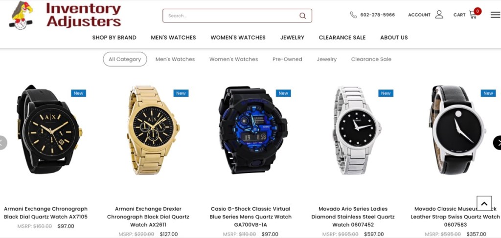 Inventory Adjusters watch wholesale supplier