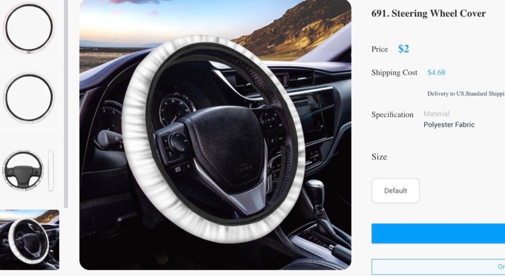 JetPrint custom car steering wheel cover print-on-demand supplier