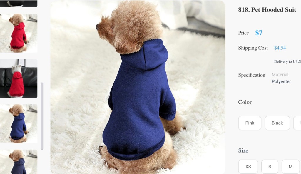 JetPrint custom pet dog/cat hoodie print-on-demand supplier