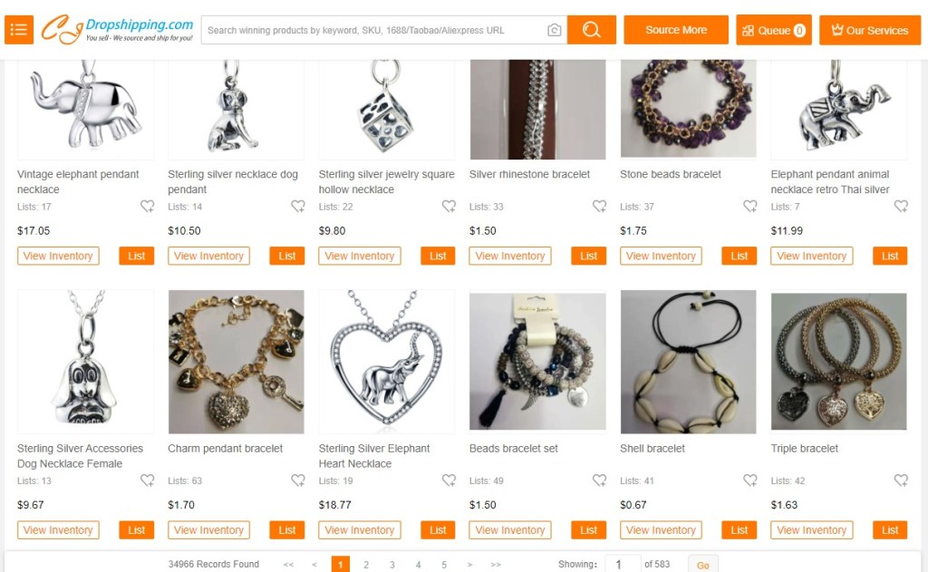 Jewelry dropshipping products on CJDropshipping