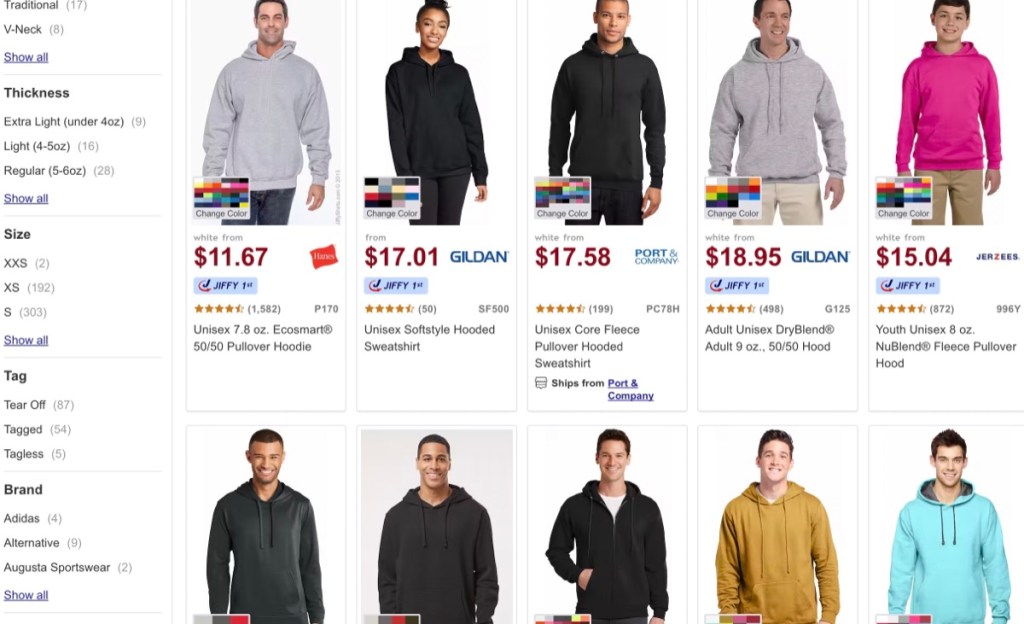 JiffyShirts blank hoodie & sweatshirt bulk wholesale supplier