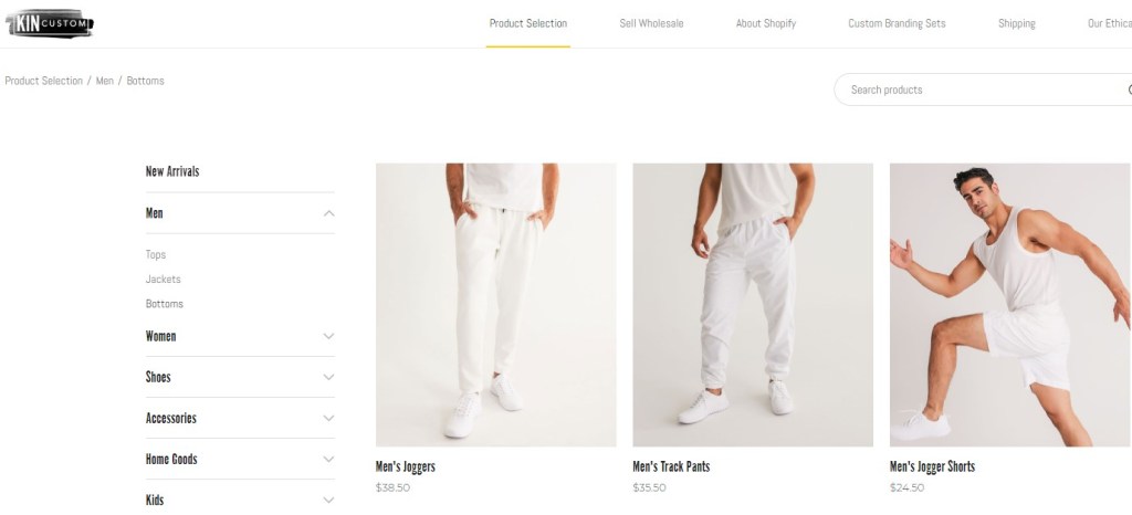 KinCustom sweatpants & joggers print-on-demand company