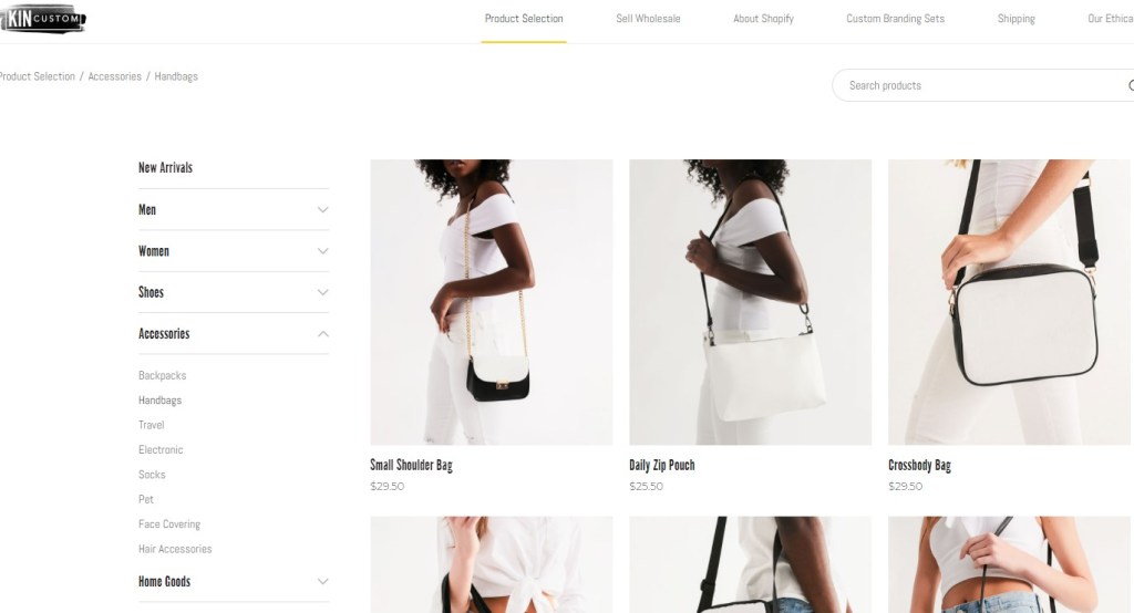 KinCustom tote, bag, & backpack print-on-demand company