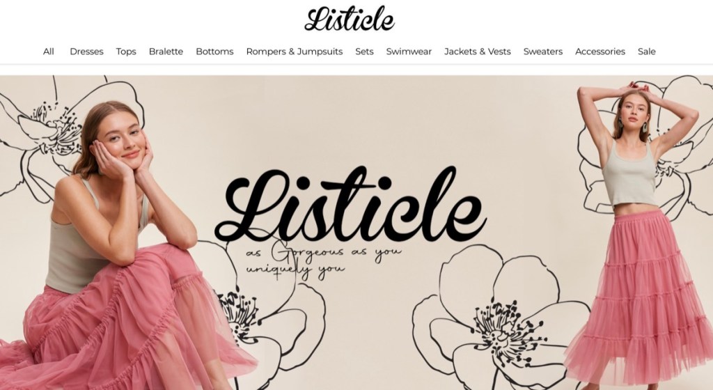 Listicle wholesale clothing vendor in Los Angeles, California