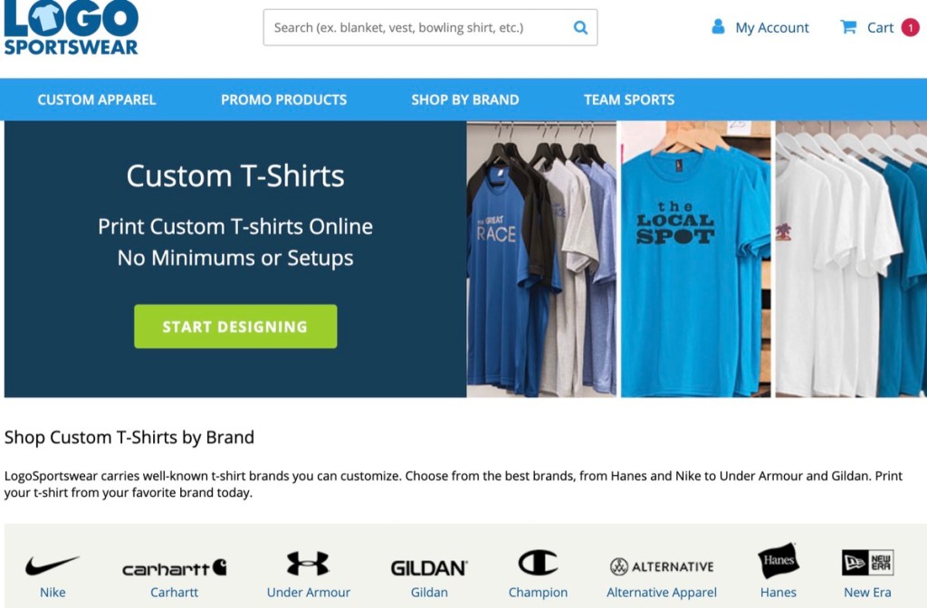 Logo Sportswear online custom logo t-shirt printing company & service