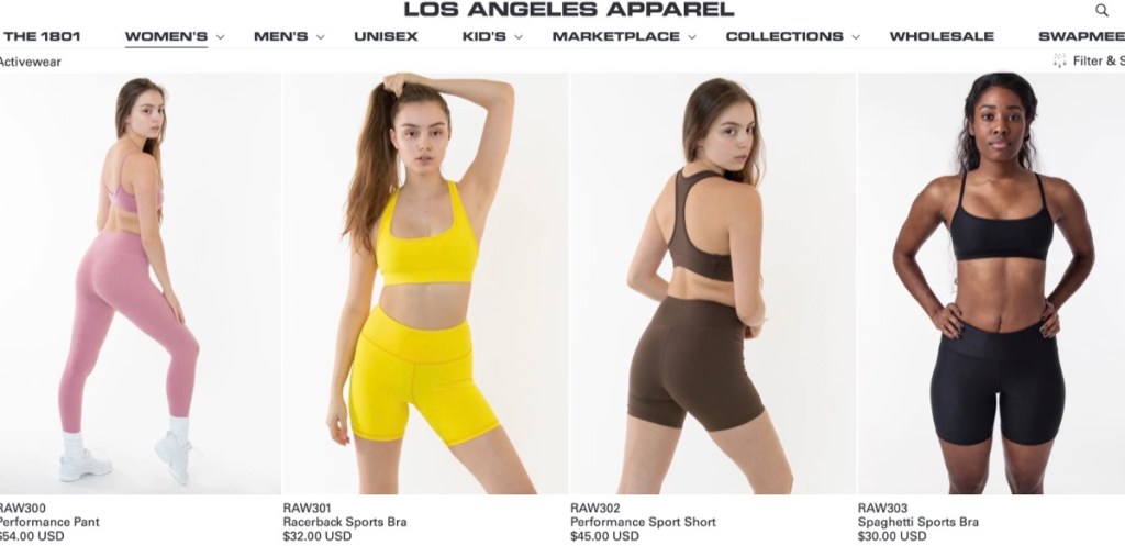 Los Angeles Apparel wholesale blank athletic clothing & fitness apparel distributor