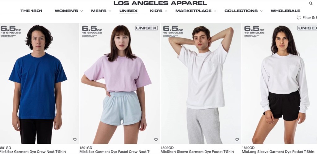 Los Angeles Apparel wholesale blank apparel distributor