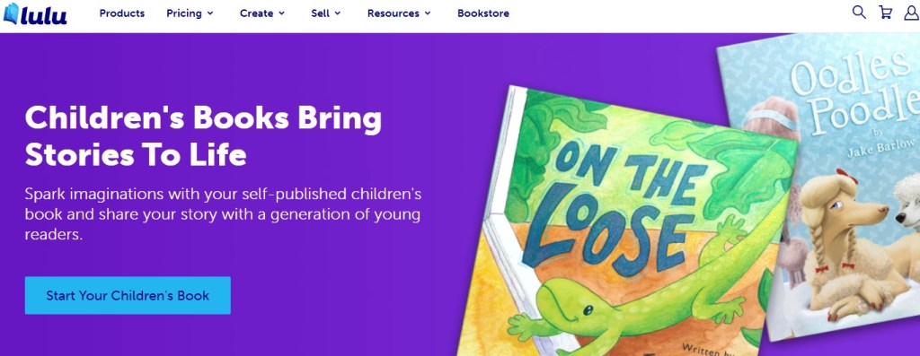 Lulu children's book print-on-demand company
