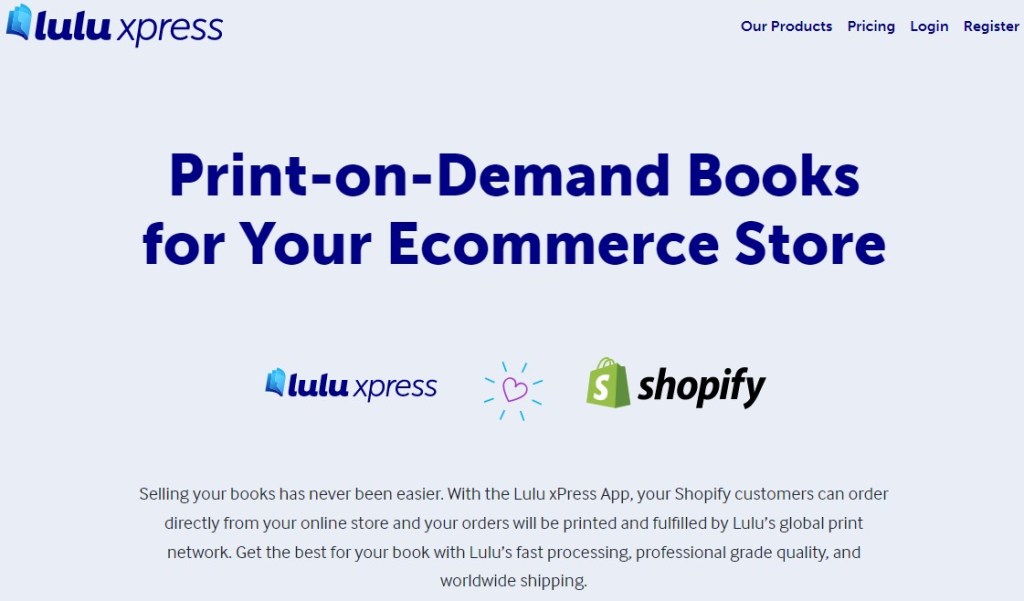 Lulu Shopify print-on-demand app