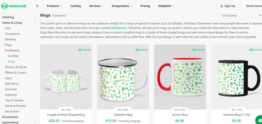 Merchize cup & mug print-on-demand company