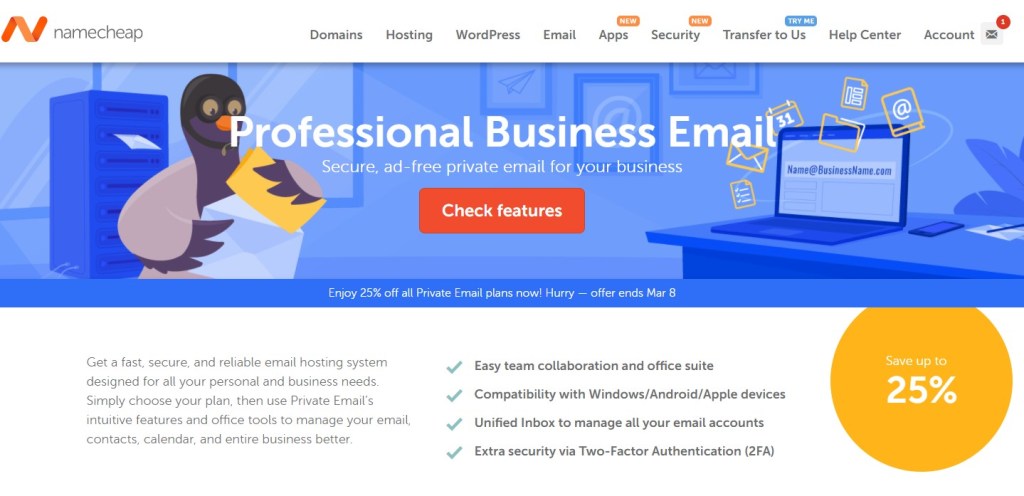 NameCheap Email - Cheapest Business Email Hosting Service For Dropshipping