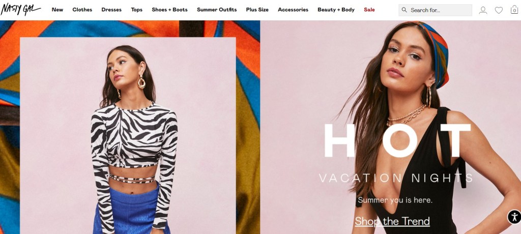 Nasty Gal clothing dropshipping store
