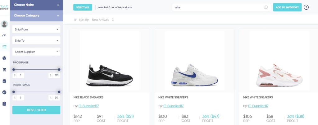 Nike & Adidas dropshipping shoes on 365Dropship