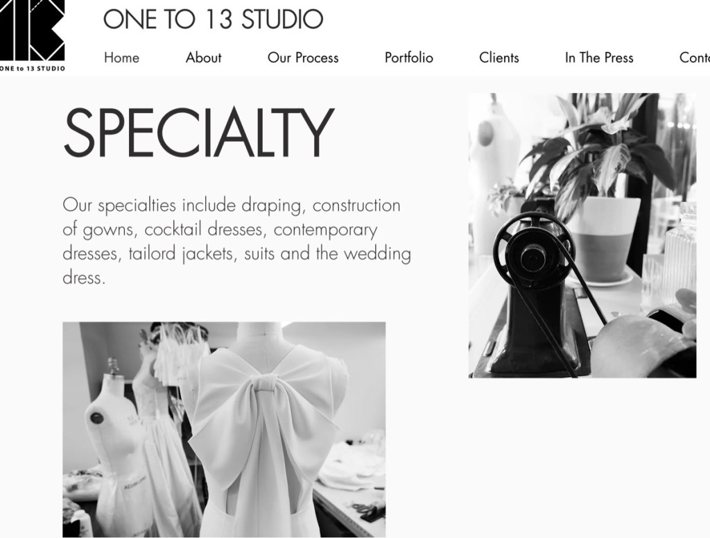 One To 13 Studio wedding dress manufacturer in the USA