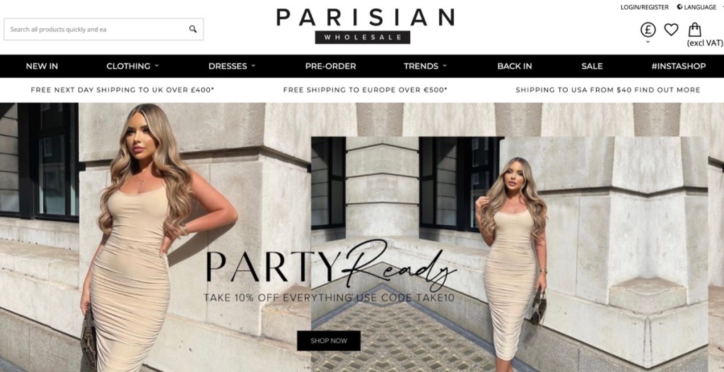 Parisian bulk women's boutique fashion clothing wholesale supplier