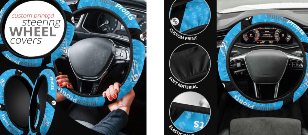 PillowProfits custom car steering wheel cover print-on-demand supplier
