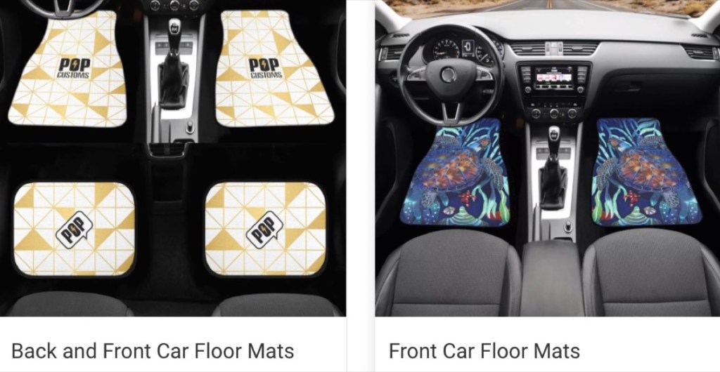 Popcustoms car floor mat print-on-demand supplier