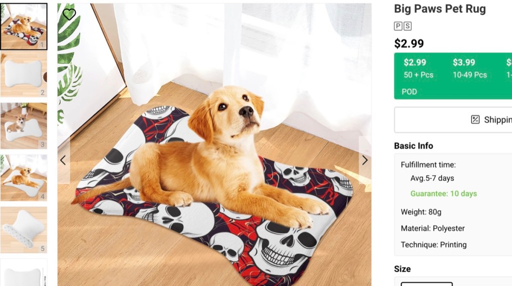 Popcustoms custom pet feeding mat print-on-demand supplier