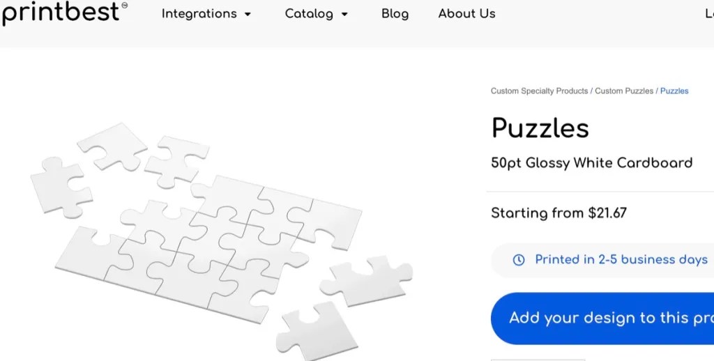 PrintBest custom puzzle print-on-demand supplier for Etsy