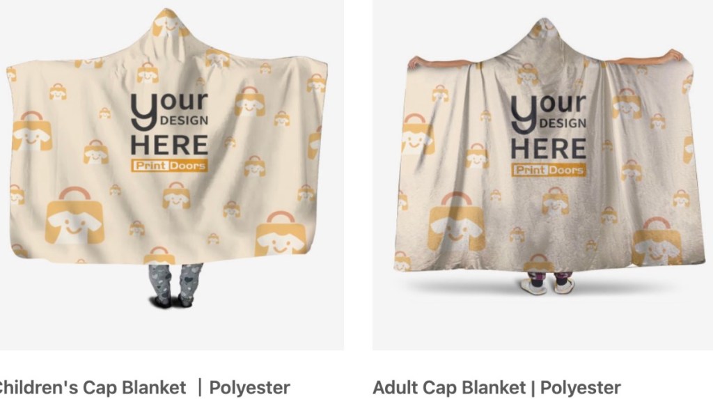PrintDoors hooded blanket print-on-demand supplier
