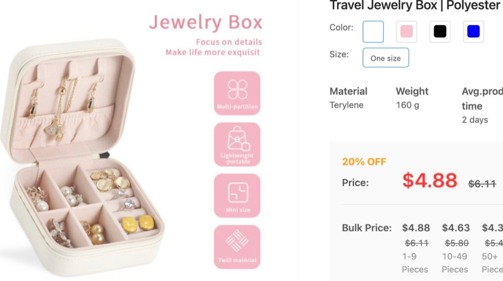 PrintDoors custom jewelry box print-on-demand supplier