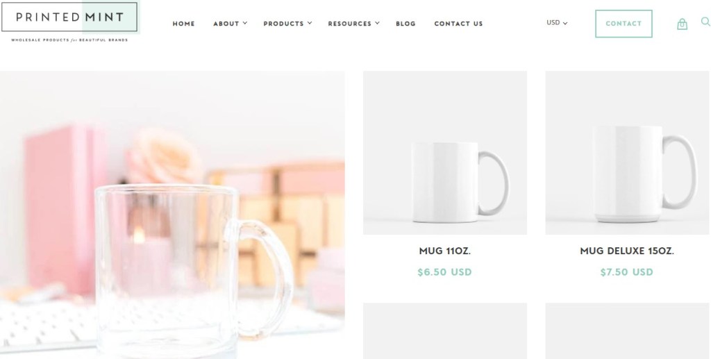 Printed Mint cup & mug print-on-demand company