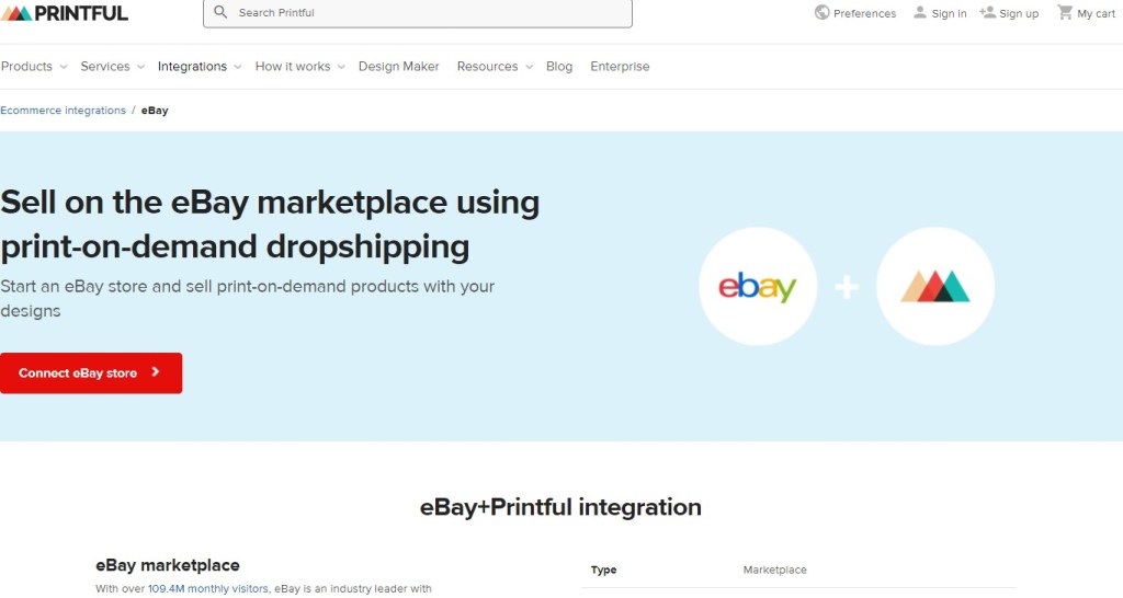 Printful eBay print-on-demand company 