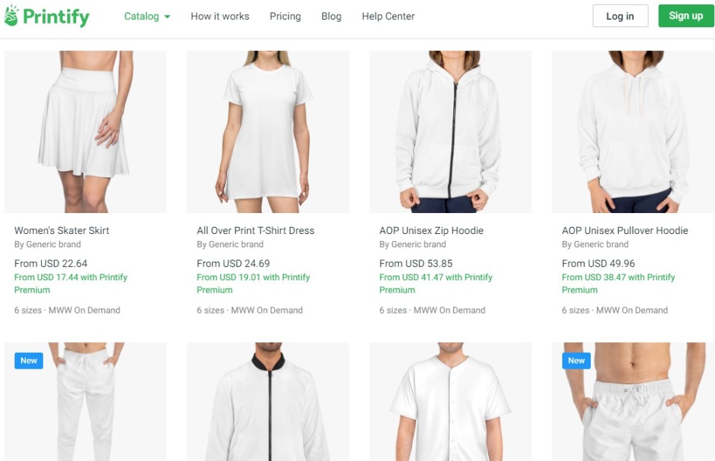 Printify all-over print-on-demand company for t-shirts, hoodies & sweatshirts