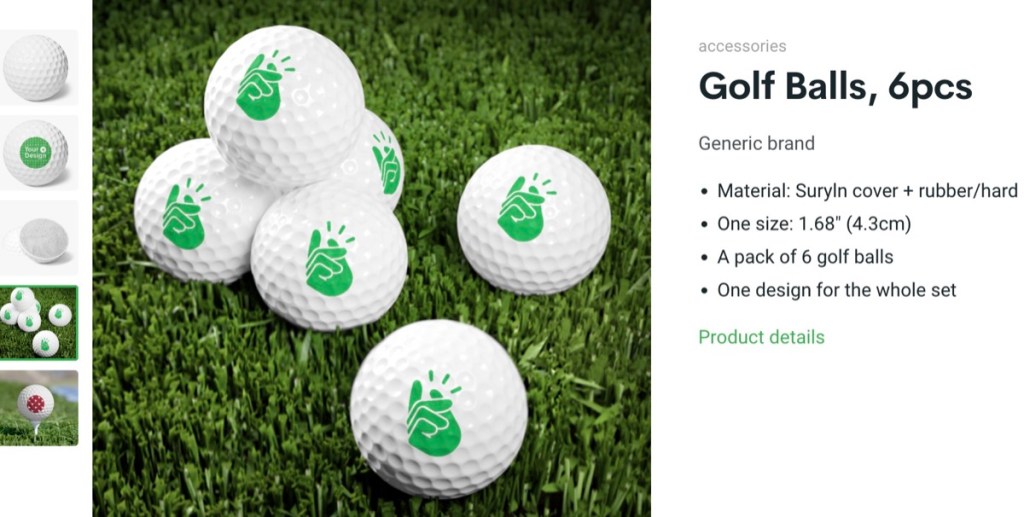 Printify custom golf ball print-on-demand supplier